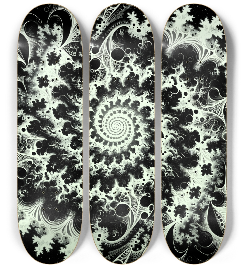 B&W Fractal #7 3 Deck Wall Series