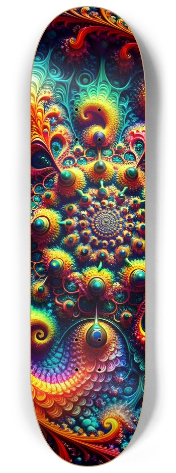 Rainbow Fractal #6 #2 8-1/4 Skateboard Deck