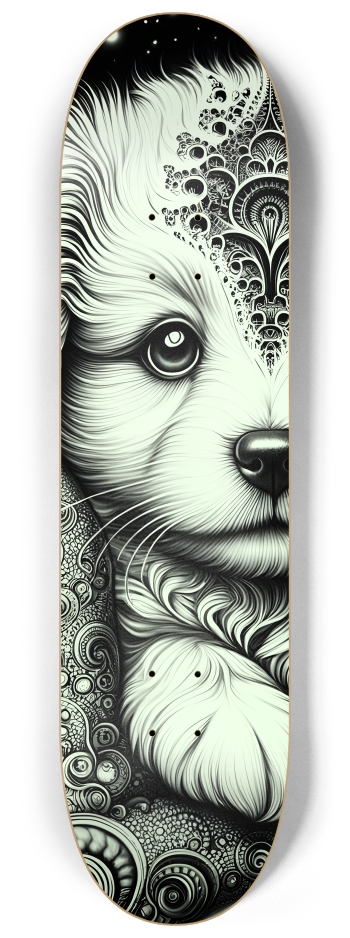 Fractal Coloring Page Dog #26 #3 8-1/4 Skateboard Deck