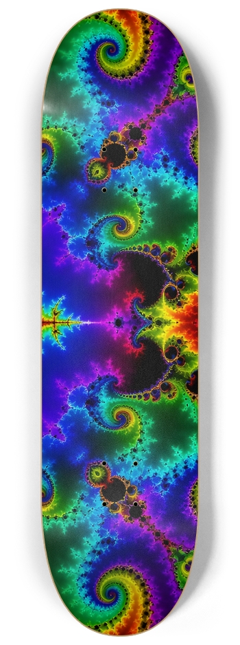 Rainbow Fractal #7 #3 8-1/4 Skateboard Deck