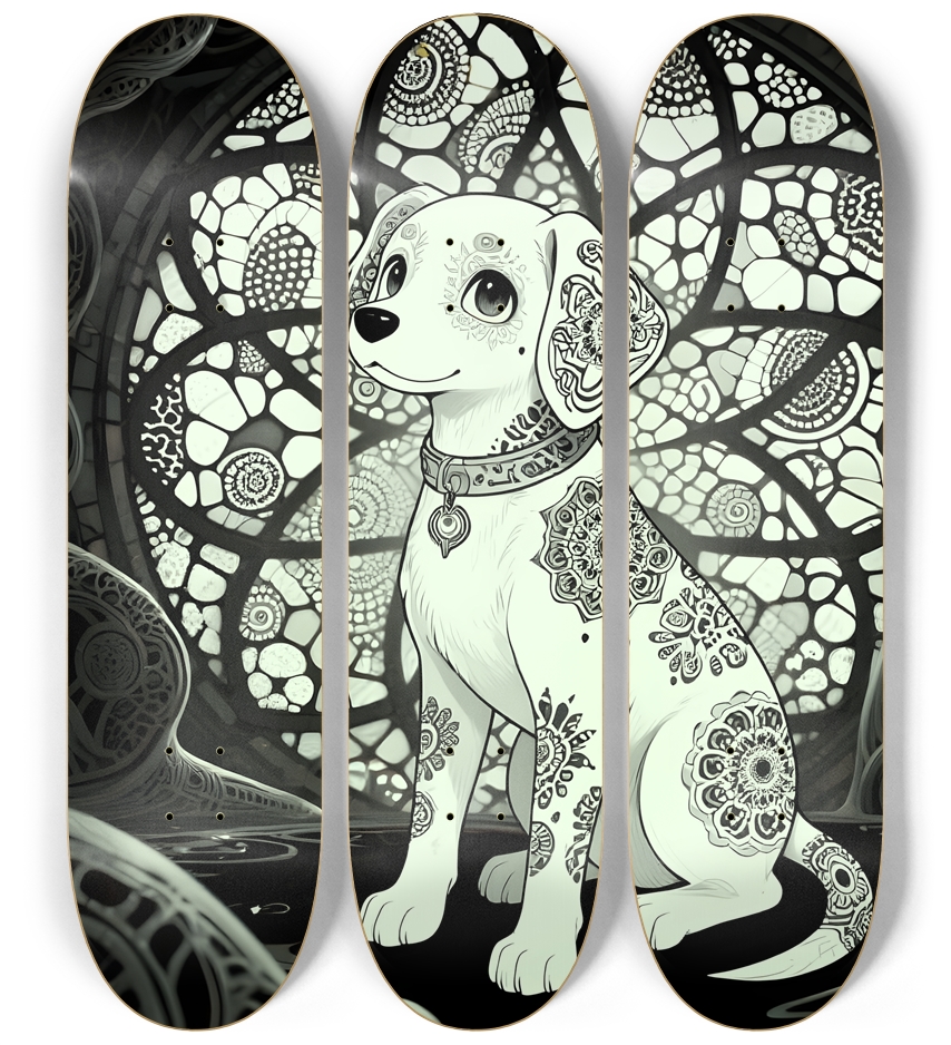 Fractal Coloring Page Dog #17