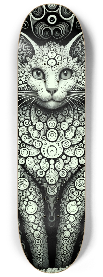 Fractal Coloring Page Cat #22 #2 8-1/4 Skateboard Deck