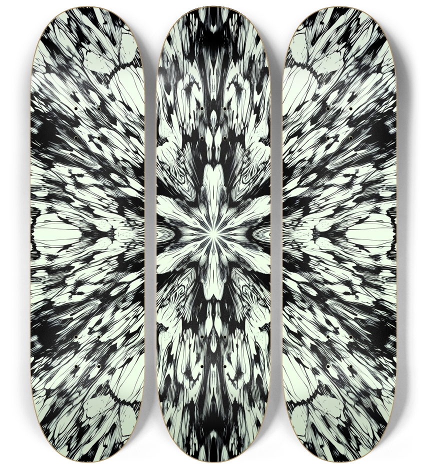 B&W Fractal #3 3 Deck Wall Series