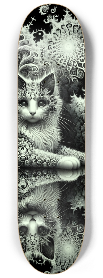 Fractal Coloring Page Cat #25 #3 8-1/4 Skateboard Deck
