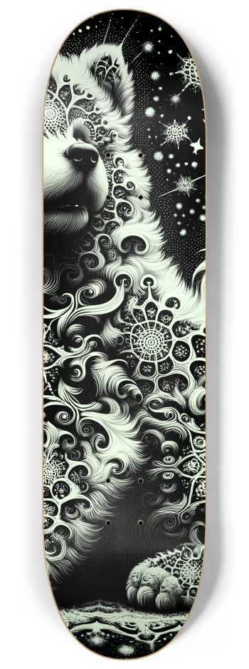 Fractal Coloring Page Dog #1 #2 8-1/4 Skateboard Deck