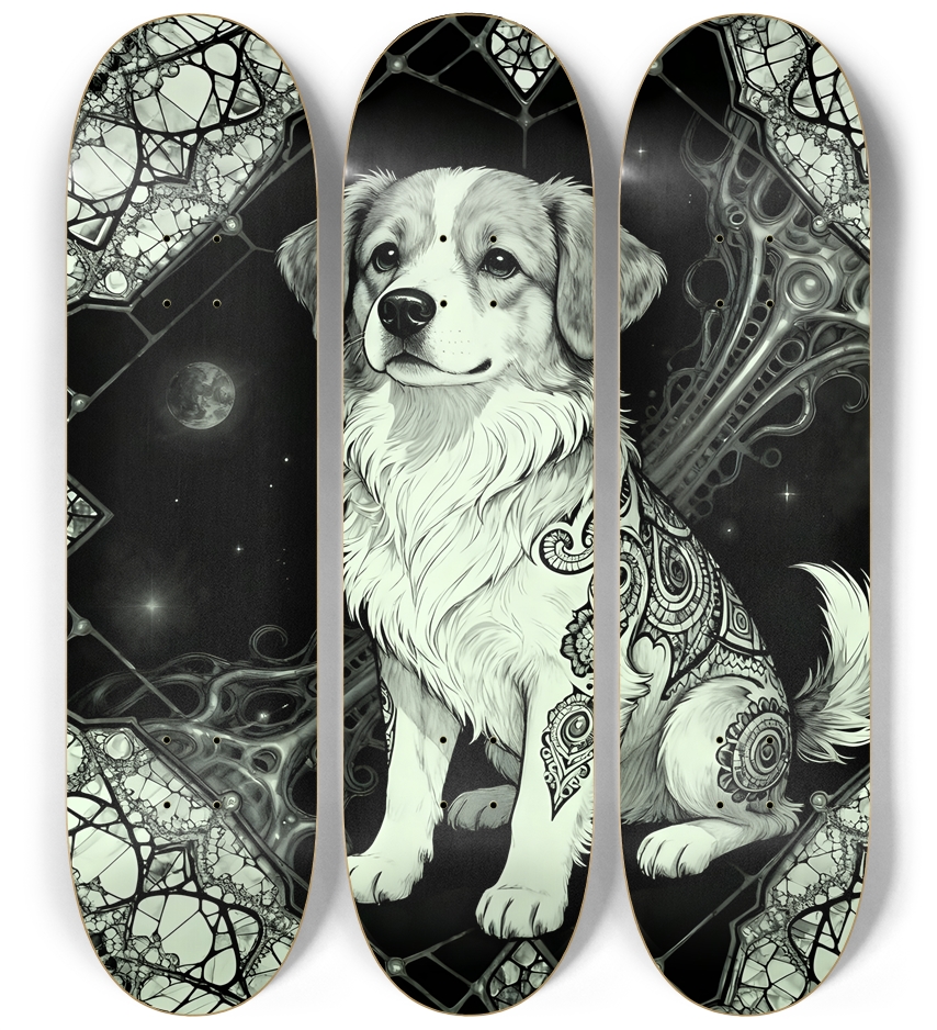 Fractal Coloring Page Dog #29 3 Deck Wall Series