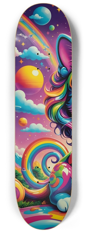 Neon Airbrush Feline #2 #1 8-1/4 Skateboard Deck