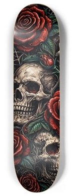 Gothic Skull Bouquet skateboard deck