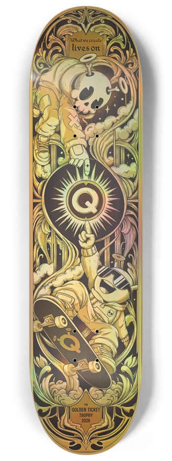 Golden Ticket Holo Deck 8-1/4 Skateboard Deck