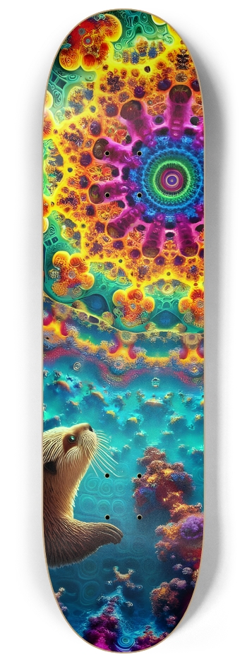 Psychedelic Fractal Otter #1 #2 8-1/4 Skateboard Deck