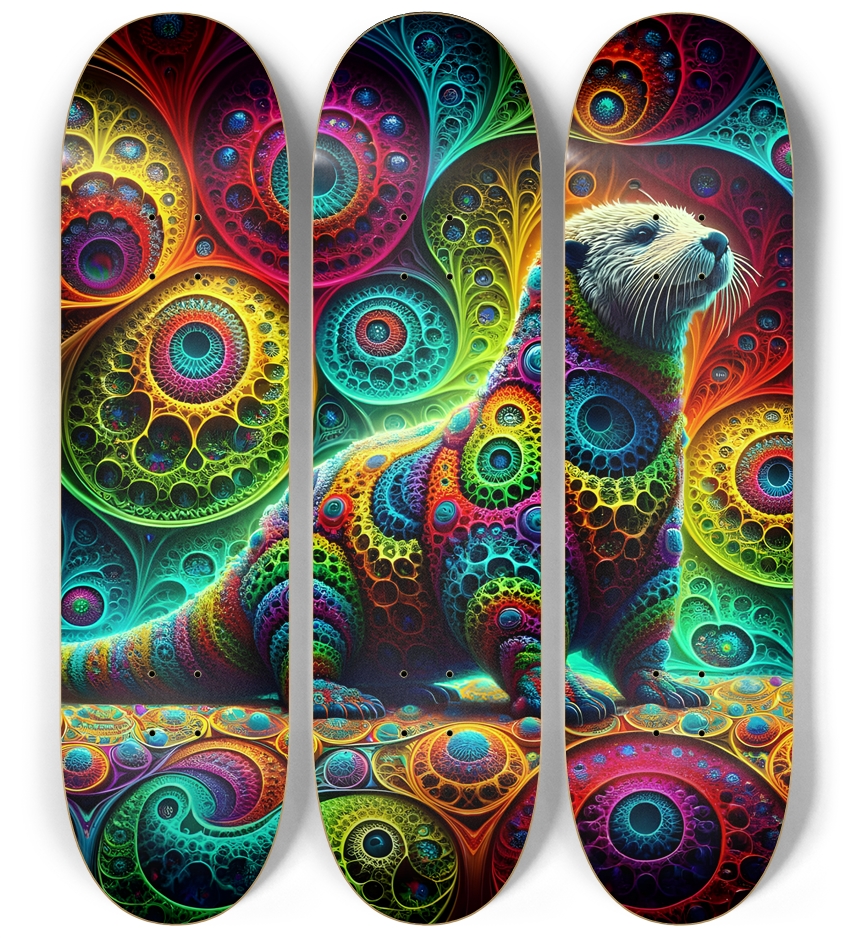 Psychedelic Fractal Otter #3 3 Deck Wall Series