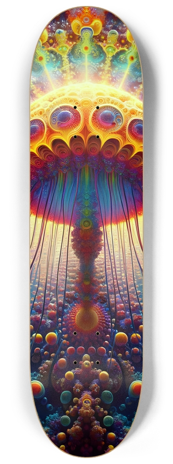 Psychedelic Fractal Jellyfish #1 #2 8-1/4 Skateboard Deck