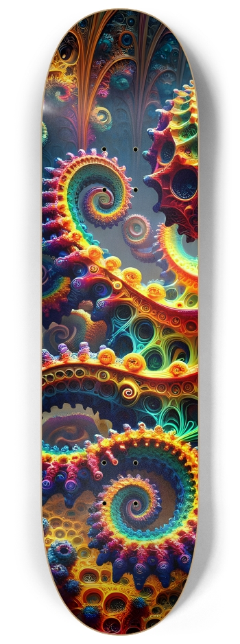 Psychedelic Fractal Octopus #3 #1 8-1/4 Skateboard Deck