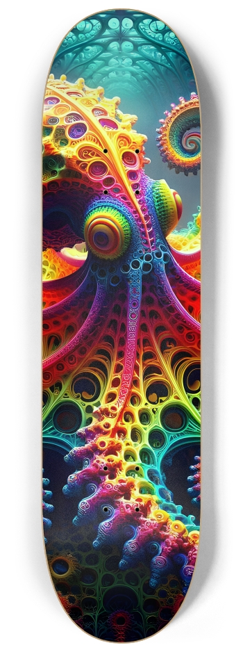 Psychedelic Fractal Octopus #3 #2 8-1/4 Skateboard Deck