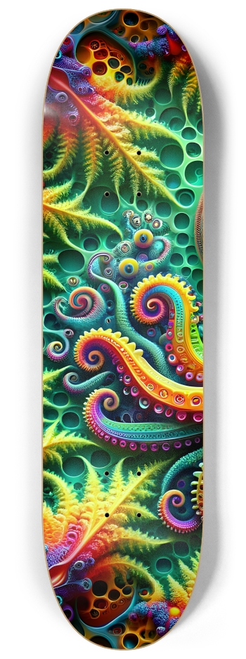 Psychedelic Fractal Octopus #5 #1 8-1/4 Skateboard Deck