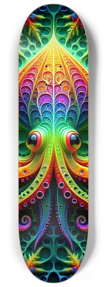 Psychedelic Fractal Octopus #5 #2 8-1/4 Skateboard Deck