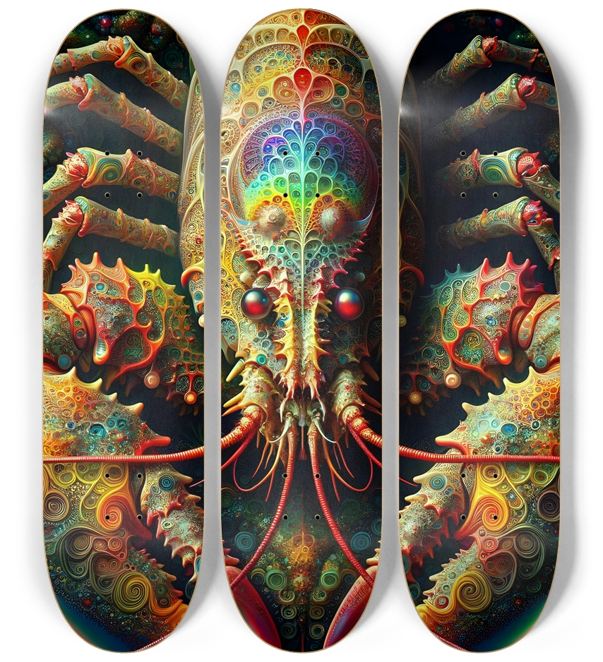Fractal Lobster #3 3 Deck Wall Series