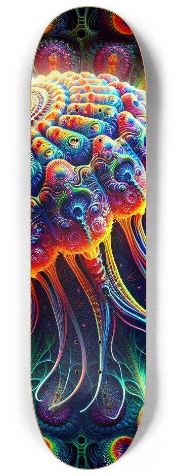 Psychedelic Fractal Jellyfish #4 #2 8-1/4 Skateboard Deck