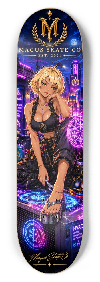 Magus Skate Co "HVAC Mage (Anime Alternate)" 8-1/2 Skateboard Deck