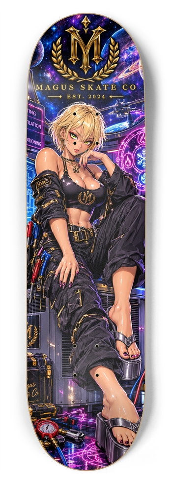 Magus Skate Co "HVAC Mage (Anime Alternate 2) 8-3/4 Inch Skateboard