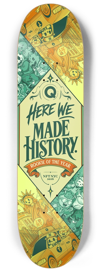 Quirkies Rookie of The Year Glow Deck 8-1/4 Skateboard Deck