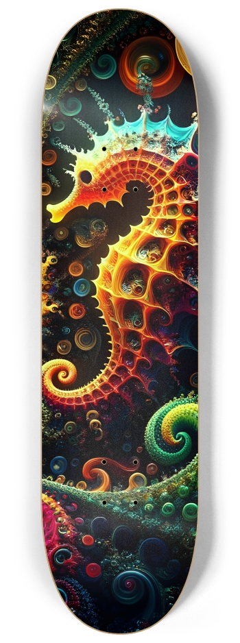 Psychedelic Fractal Sea Horse #1 #3 8-1/4 Skateboard Deck