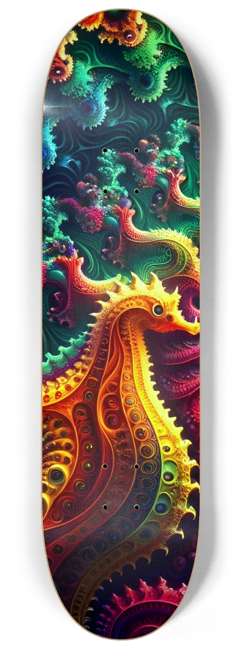 Psychedelic Fractal Sea Horse #3 #1 8-1/4 Skateboard Deck