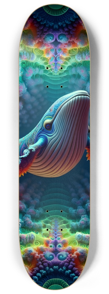 Psychedelic Fractal Whale #3 #2 8-1/4 Skateboard Deck