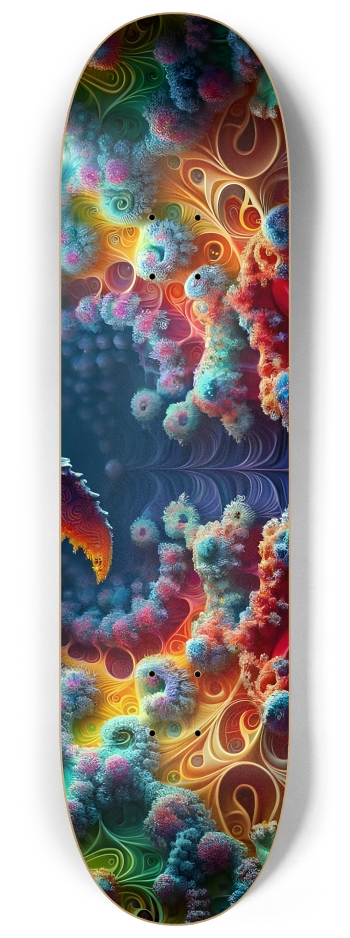 Psychedelic Fractal Whale #3 #3 8-1/4 Skateboard Deck