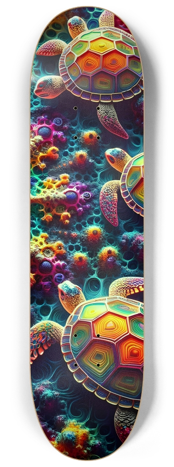 Psychedelic Fractal Sea Turtle #2 #3 8-1/4 Skateboard Deck