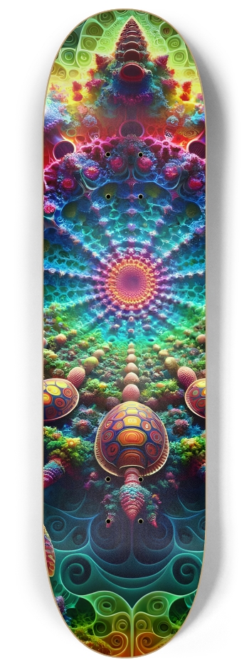 Psychedelic Fractal Sea Turtle #4 #2 8-1/4 Skateboard Deck