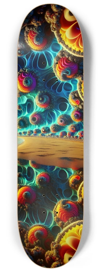 Psychedelic Fractal Waterfront #2 #3 8-1/4 Skateboard Deck