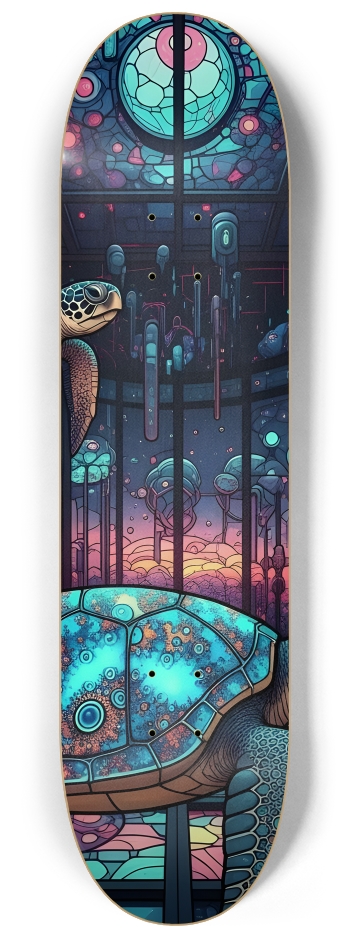 Psychedelic Fractal Sea Turtle #3 #2 8-1/4 Skateboard Deck