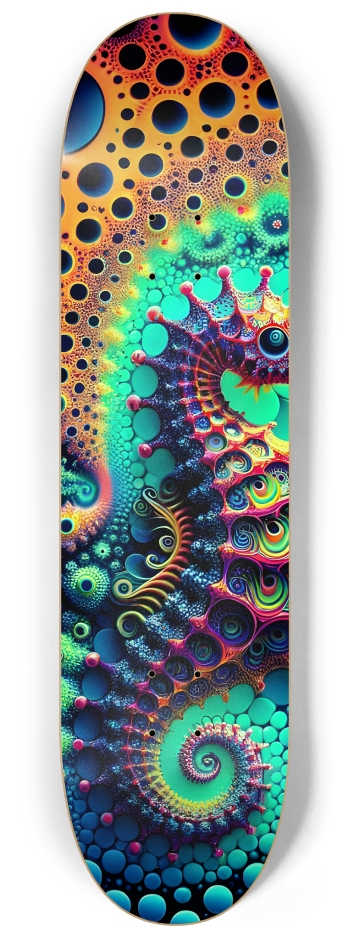 Psychedelic Fractal Sea Horse #4 #1 8-1/4 Skateboard Deck