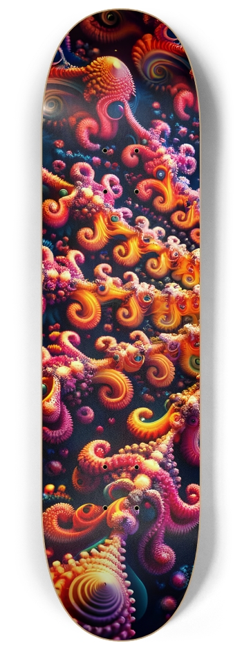 Psychedelic Fractal Squid #3 #1 8-1/4 Skateboard Deck