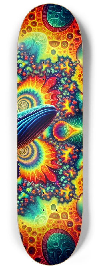Psychedelic Fractal Whale #2 #3 8-1/4 Skateboard Deck