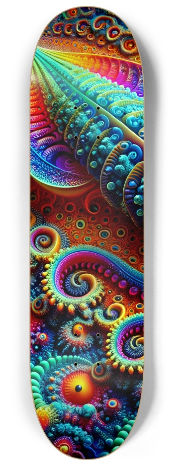 Psychedelic Fractal Squid #2 #1 8-1/4 Skateboard Deck