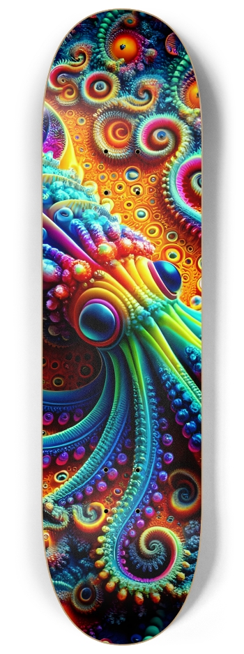Psychedelic Fractal Squid #2 #2 8-1/4 Skateboard Deck