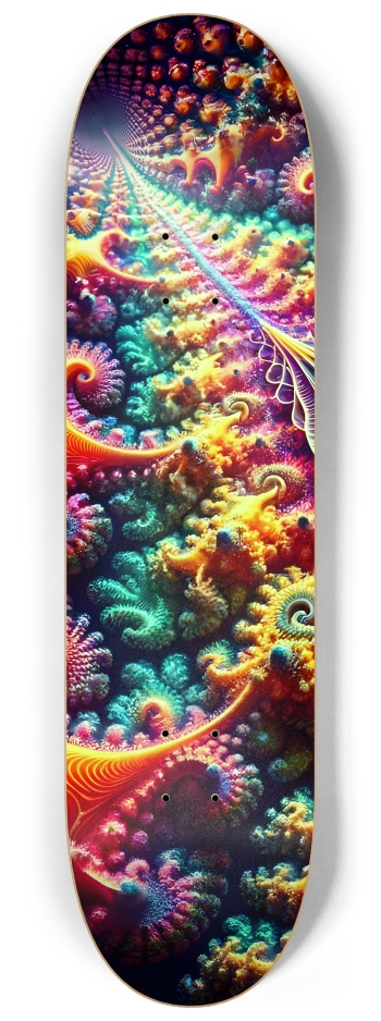 Psychedelic Fractal Squid #1 #1 8-1/4 Skateboard Deck