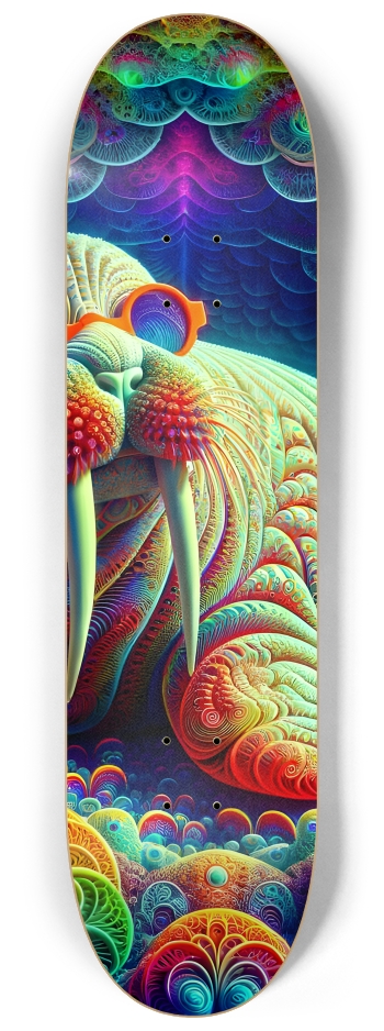 Psychedelic Fractal Walrus #2 #2 8-1/4 Skateboard Deck