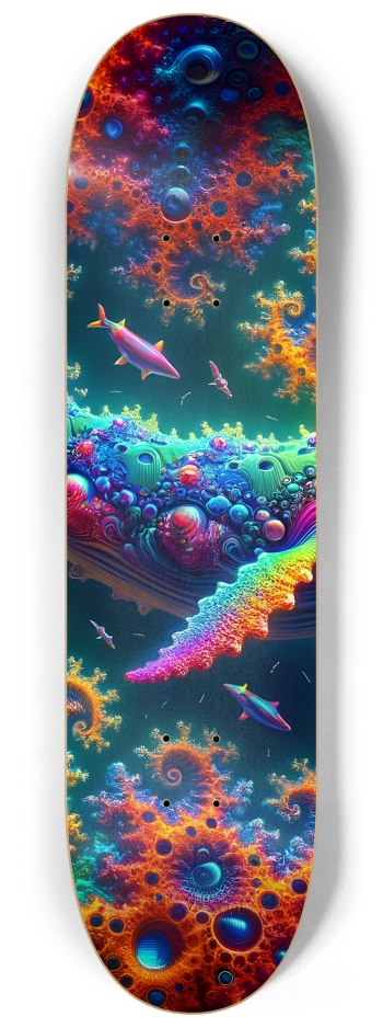 Psychedelic Fractal Whale #5 #2 8-1/4 Skateboard Deck
