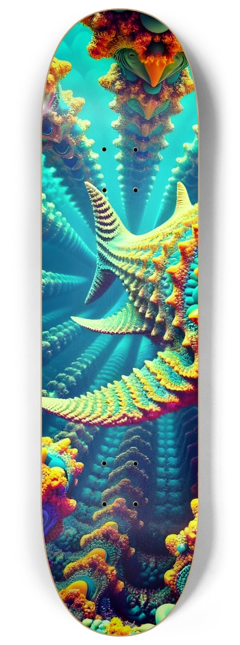 Psychedelic Fractal Shark #1 #1 8-1/4 Skateboard Deck