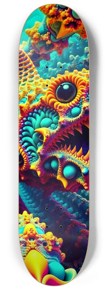 Psychedelic Fractal Shark #1 #2 8-1/4 Skateboard Deck