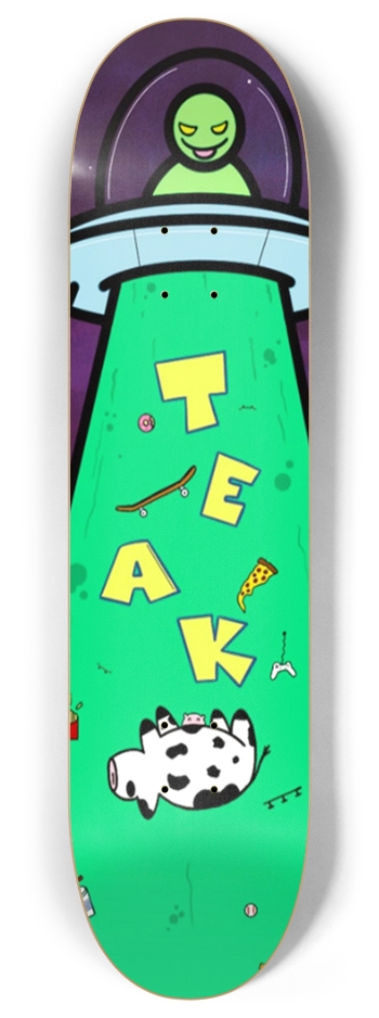 MOTU DROP ALIEN COW 01 RETREAD 8 Inch Skateboard Deck