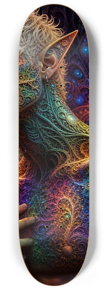 Psychedelic Fractal Bleach Blonde Elves #34 #2 8-1/4 Skateboard Deck