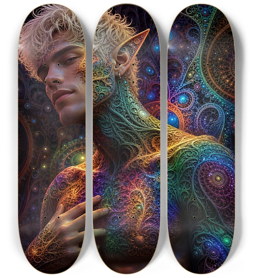Psychedelic Fractal Bleach Blonde Elves #34