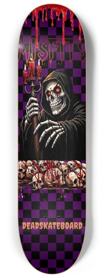 DEADSKATEBOARD BLACK& PURPLE MISFITS 8-1/4 Skateboard Deck