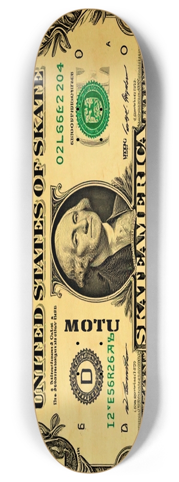 MOTU WASHINGTON SKATE AMERICA DOLLA 01 8 Inch Skateboard Deck