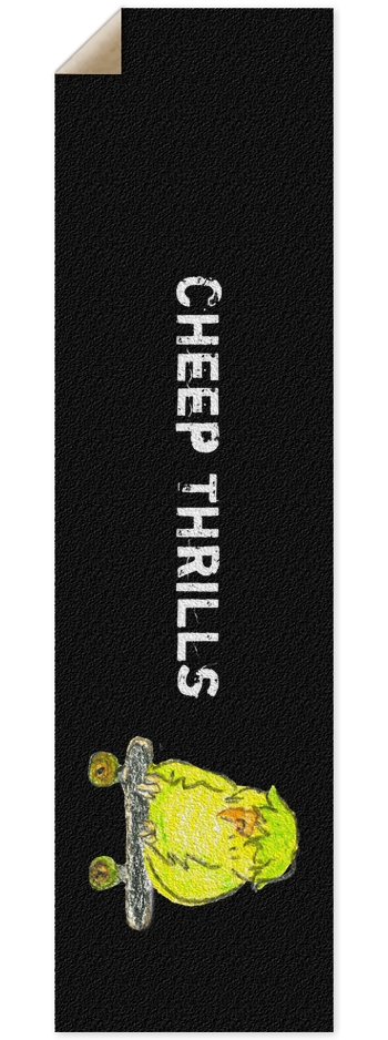 Cheep Thrills Hand Drawn Skateboarding Bird 9 x 33 Inch Griptape