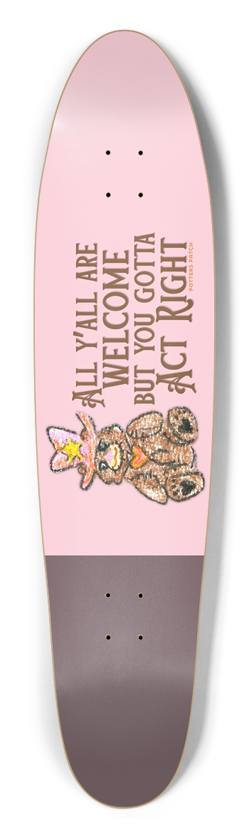 All Y'all Are Welcome Cowboy Teddy Bear Custom Art Deck